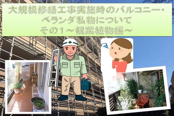大規模修繕工事実施時のバルコニー・ベランダ私物について その1～観葉植物編～