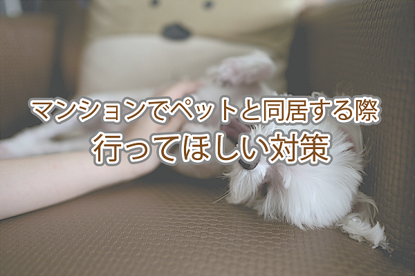 マンションでペットと同居する際、行ってほしい対策