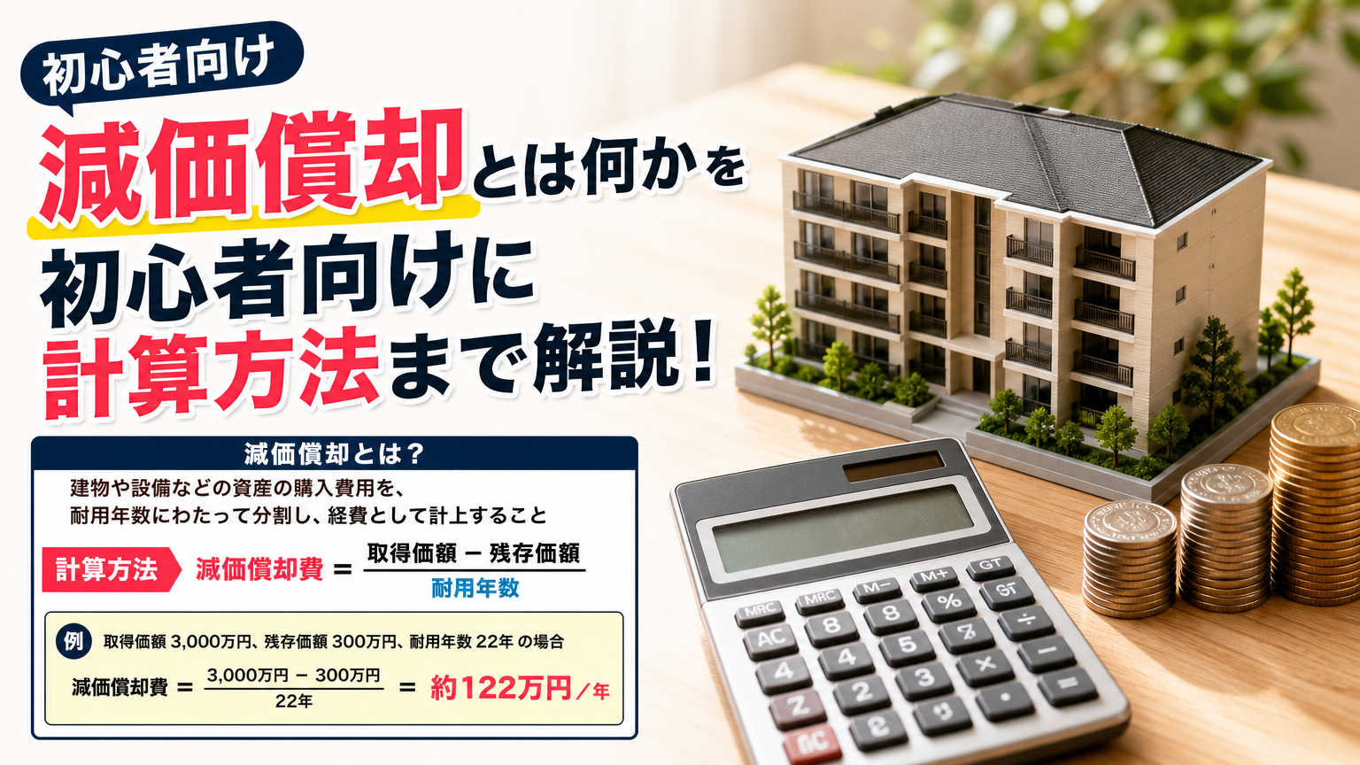 減価償却とは何かを初心者向けに計算方法まで解説