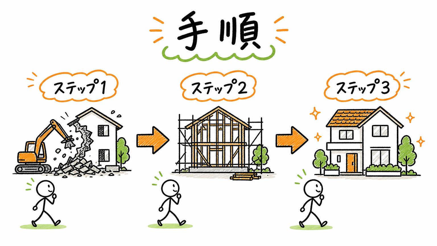 建て替えの流れ・手順をステップで確認