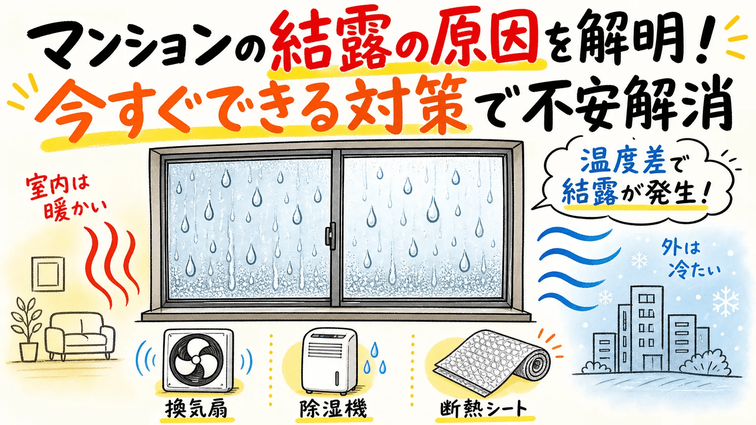 マンションの結露の原因を解明！今すぐできる対策で不安解消