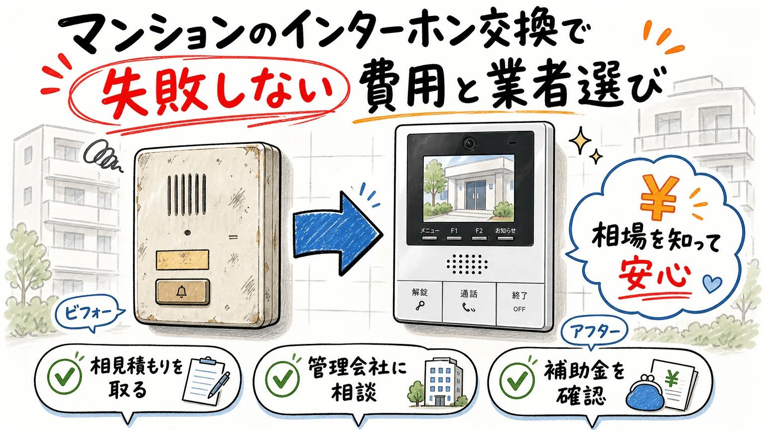 マンションのインターホン交換で失敗しない費用と業者選び