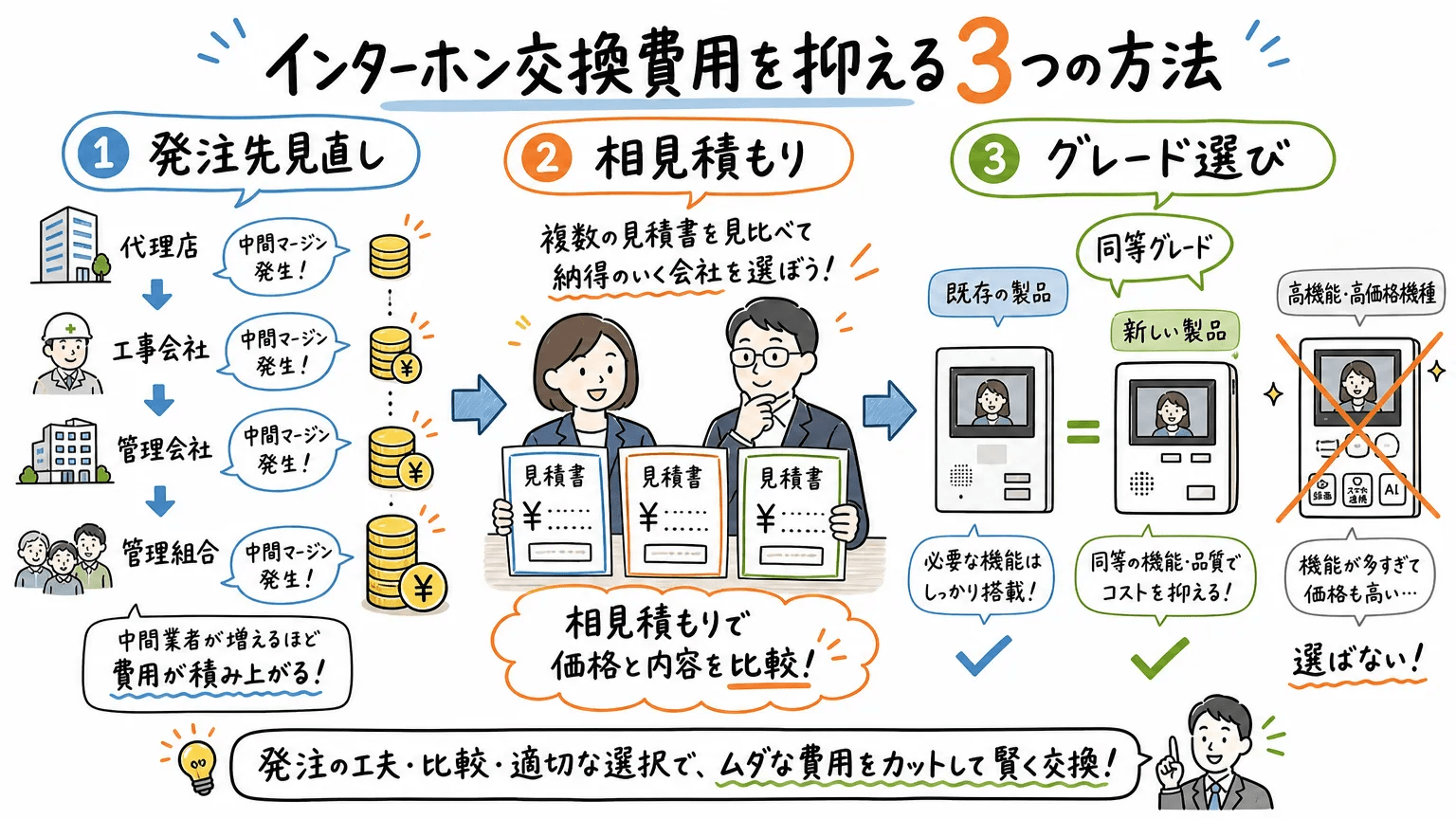 マンションのインターホン交換費用を抑える方法
